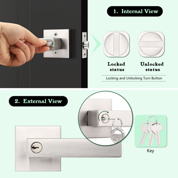 Probrico Keyed Alike Entry Door Locksets, Heavy Duty Door Levers